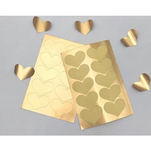 200pcs/Lot Round Bronzing Heart gift seal label Adhesive Kraft Seal Sticker for Baking Stickers Funny DIY work