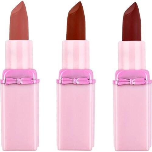 3 Colors Women Matte Lip Stick Long Lasting Makeup Lipstick For Party Dating