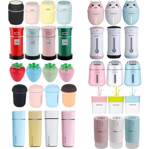 3 in 1 Aroma Essential Oil Diffuser Cans Night elf X2 Car Humidifier Mini Air Purifier LED Night Light USB Fan DHL 20 pcs/lot