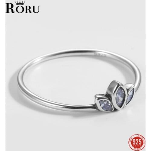 925 Sterling Silver Oxidized Rings White Zircon Silver Finger Ring Exquisite Sweet Cute Ring Fine Jewelry Gift for Women