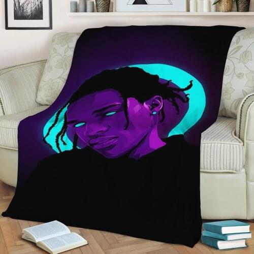 A$AP ROCKY NEON 3D Print Plush Blanket Throw On Sofa Home Decor Soft Warmth Washable Nap Blanket Dropshipping