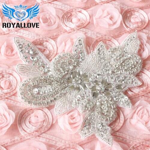 30 Pcs Wholesale Heavy Rhinestones Sequin Appliques Sew For Wedding Dresses Sash Clear Silver Crystal Craft Applique Accessory