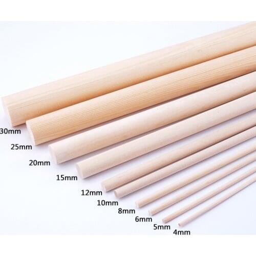 Multi-size Round Shaped Wood Sticks Strips DIY Polished Modeling Materials Supplies