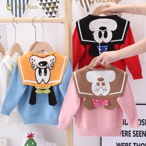 Childrens Polo Shirt 2021 Summer New Boys and Girls Mickey Navy Style Lapel T-shirt Cute CartoonBoys anGirls Children'Clothes