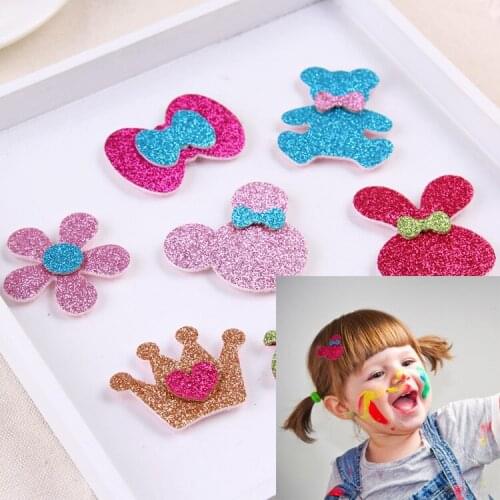 2 pcs/pack-Children Cartoon Crown Magic Stickers BB Bangs Non-Stick Posting Head Stickers Girls Hair Accessories