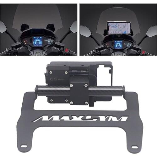For SYM MAXSYM TL 500 TL500 2020 Motorcycle Front Mobile Phone GPS Mount Navigation Bracket USB and Wireless Charging Stand