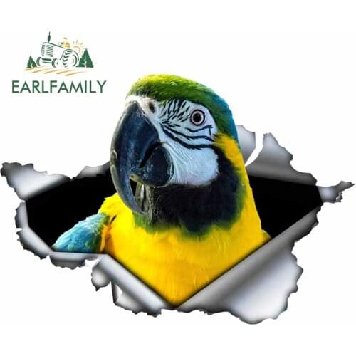 EARLFAMILY 13cm x 9.4cm For Torn Metal Parrots Car Sticker Graffiti Decal Car Styling Waterproof Windows Suitable for GTR EVO SX