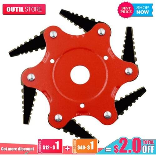 FGHGF 6 Dentate Blades Cutter Head Grass Trimmer Brush Weed Sharp Cutting Garden Power Tool Accessories For Lawn Mower