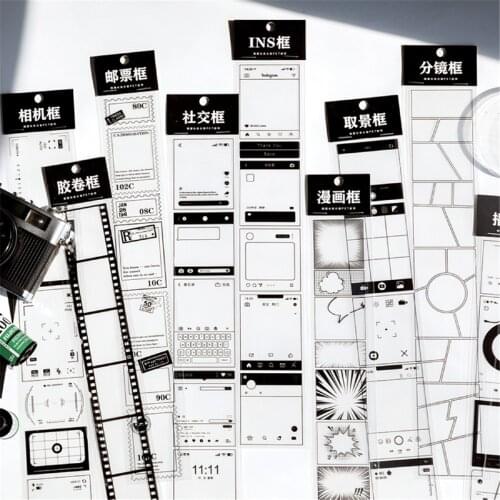 Ins Transparent PET Sticker Tape Scrapbooking Notebook Decorative Materials Journal Planner Sticker Cute Stationery Sticker