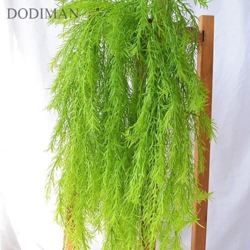 80CM Artificial Plastic big air grass plant wall hanging vine simulation leaves home wedding party green plant wall decoration