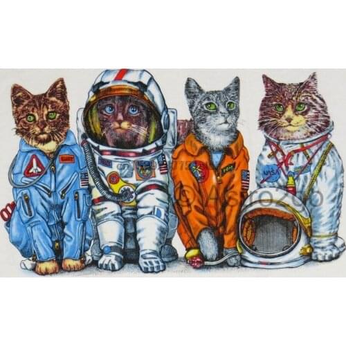 SPACE CATS--Astronaut Flight Suits Astronomy Science 2 sided T shirt S-3XL
