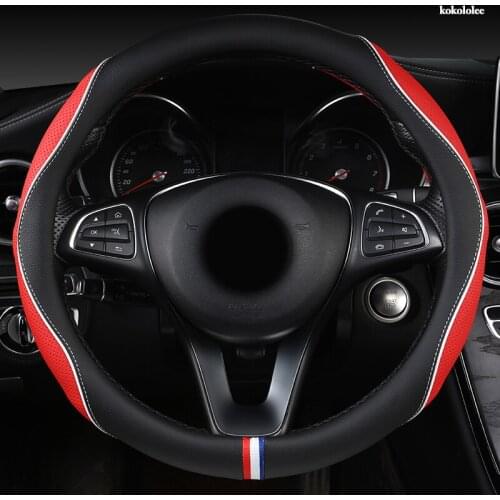 KOKOLOLEE Leather Car Steering Wheel Cover For Hyundai i20 i30 i40 Tucson Solaris ix35 Creta Santa fe Kona Elantra