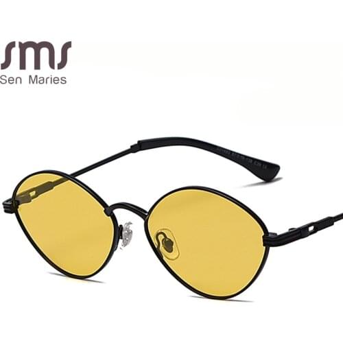 Small Vintage Sunglasss Women Men 2021 Luxury Brand Designer Alloy Oval Sun Glasses Men Irregular Shades Oculos Feminino