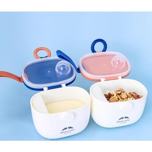 2Pcs/Set Snack Dish Handle Design Multifunctional Portable Baby Milk Powder Dispenser Travel Use Moisture-proof Food Dishes