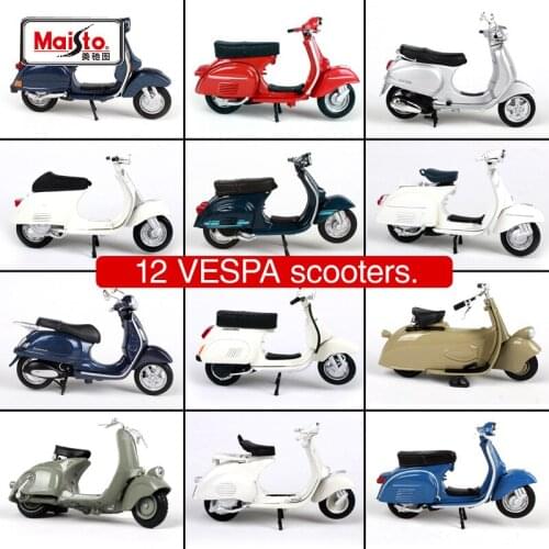 Maisto 1:18 PIAGGIO Vespa Alloy Motorcycle Diecast Model Toy For Baby Birthday Gift Toys Collection Original Box Free Shipping
