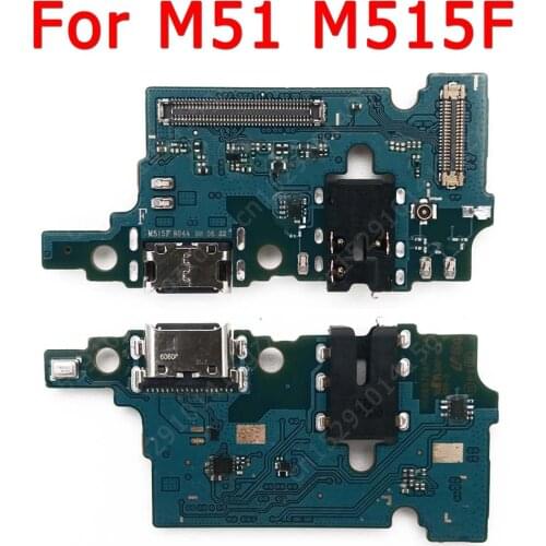 Original Charging Port For Samsung Galaxy M51 M515F Charge Board USB Connector PCB Socket Dock Flex Replacement Spare Parts
