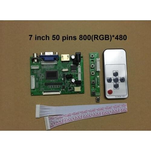 LCD TTL LVDS Controller Board HDMI VGA 2AV 50 PIN for AT070TN90 92 94 Support Automatically Raspberry Pi Driver Board