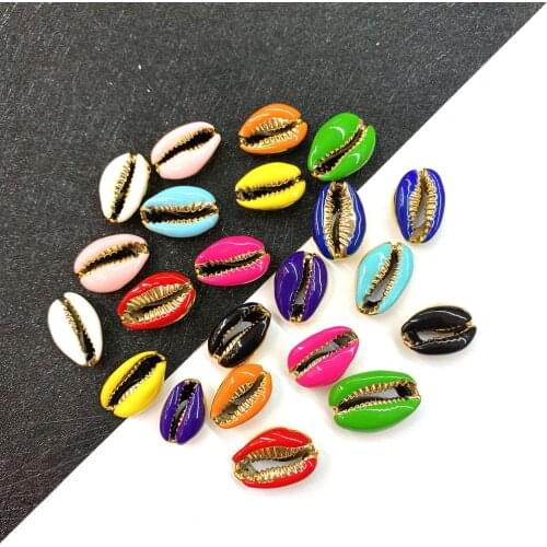 Natural Conch Oil Drop Oil Shell Plating Gold for DIY Jewelry Making Home Decoration Wind Chime Pendant 10pcs Size 15-20mm