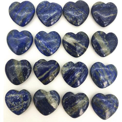 Drop Shipping 1pc Natural Lapis Lazuli Heart Shaped Quartz Crystal Hand-polished Healing Decor Natural Stones and Crystals