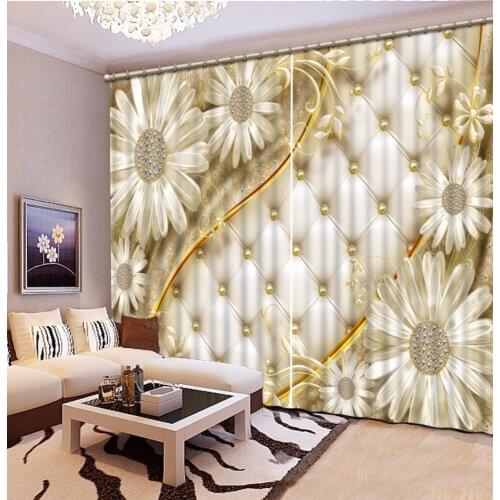 Luxury Curtains Photo flower sofa Curtain Decoration Comfortable 3D Window Curtains For Living room Bedroom Blackout Curtains