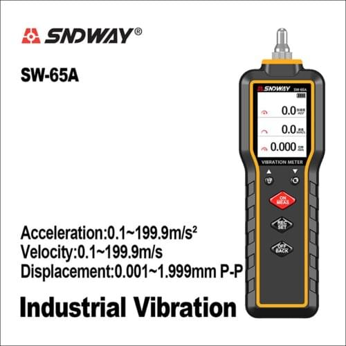 SNDWAY Vibration Meters Digital LCD Vibration Meter Handheld Vibrator Vibrometer Analyzer Tools SW-65A Portable Vibration Meter