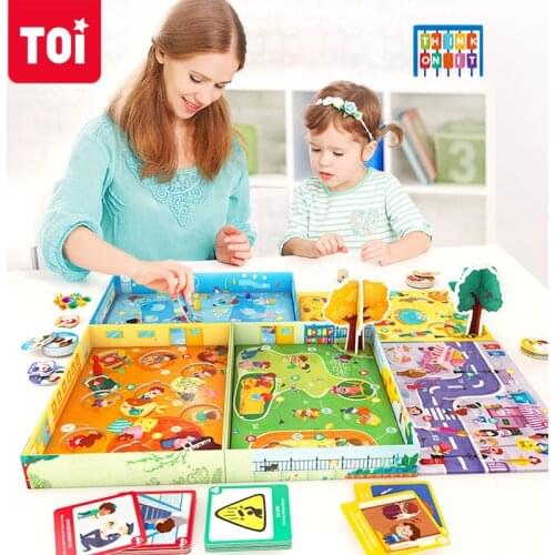 TOI Board Game Parent-child Interaction Toys Safety Knowledge Puzzle Boys and Girls Childrens Safety Awareness Training Over 3Y