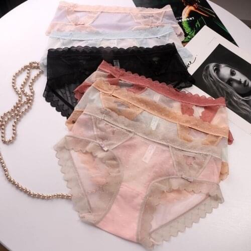 Sexy Lace Panties For Women Underwear Fashion Panty Lingerie Transparent Hollow Out Briefs Low-Rise Panties Female Underwear