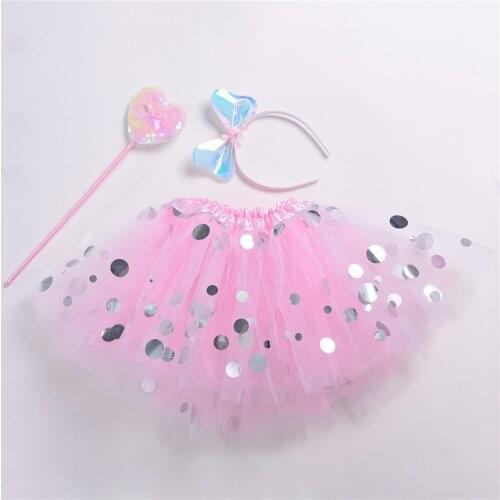 0-2Y Baby Girls TUTU Skirts Kids Dance Clothes Princess Fairy Stick Bow Headwear Sequin Girls Skirt Ball Gown Child Clothes A352