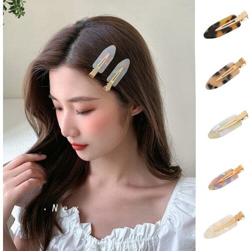 1pcs Simple Wild Leopard Seamless Hair Clip Women Acetate Sheet No Bend Bangs Clip Duckbill Clip Hairpins Hair Styling Tool