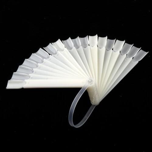 24pcs Nail Art Tip False Fan Display Wheel Polish Practice Colour Tip Stick