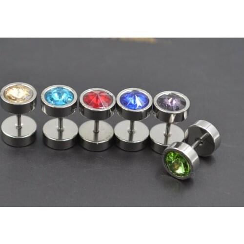 Newest 60pcs Free Shippment Body Jewelry- Men/Women Cheat Fake Plugs Fake Ear Plug Ear Studs/Earring Illusion Plugs 8mm Shine