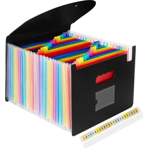 A4 Expanding Folders File Folder Letter Portable Document Holder with 13/24 Pockets Filing Folders Desk Organizer Storage Office