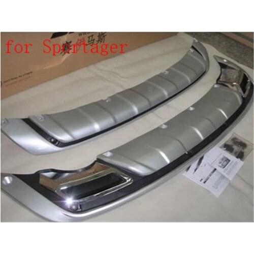 Car-covers 2PCS ABS Chrome Front+Rear bumper cover trim Protect the spoiler board fit for KIA Sportager 2011-2017 Car styling