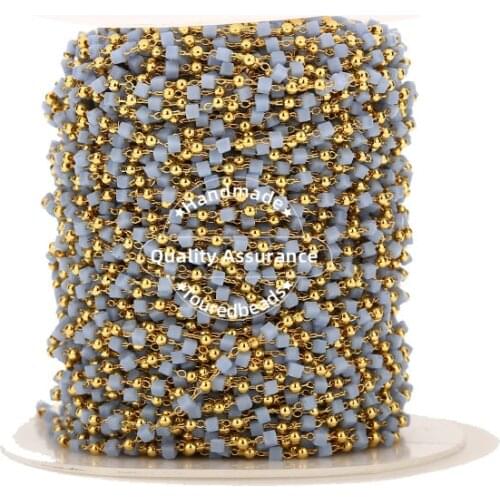 1M Colorful Pink Red Orange Gold Beaded Metal Chains DIY Eyeglasses Chain Supplies Making Bracelet Necklace