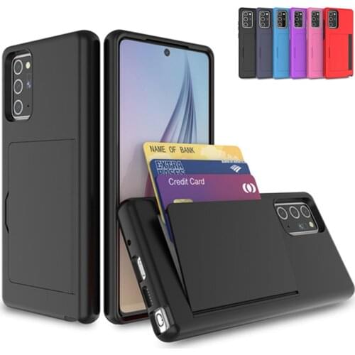 For Samsung Galaxy Note 20 Ultra Case Business Candy Color Case Card Slots Cover Note 10 20 S20 Ultra S10 Plus A50 A30 A20 Coque