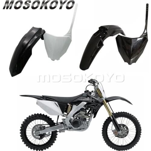 Black Plastic Front Fender w/ Front Number Plate for Honda CRF250R CRF450R CRF 250 450 R RX 17-20 MX Enduro Supermoto Mudguard