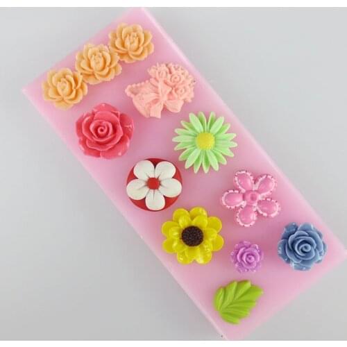 DIY Flowers Shape Chocolate Candy Silicone Cake Mold 3D Fondant Cake Decorating Sugar Craft Silicone Moulds FM912
