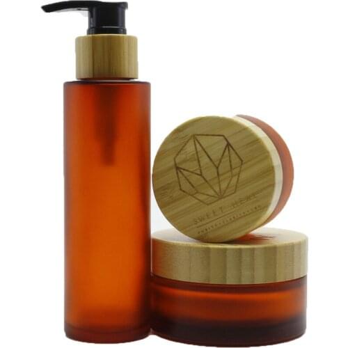 15ml 20ml 30ml 50ml 100ml 120ml pearl white glass Essential oil bottle serum bottles cosmetic packaging bamboo dropper bottle