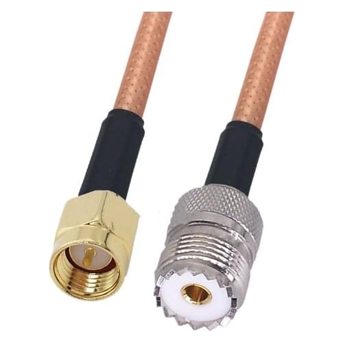 SMA Male to UHF PL259 Female RG400 Cable Double Shielded Copper Braid Coax Low Loss Jumper Cable 50ohm