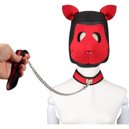 Dance party cosplay leather bondage hood neck collar slave fetish bdsm toys adult games restraints sex tools for couples erotic