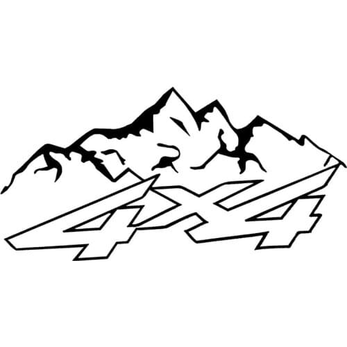 Creative 4X4 Mountain Offroad Fashion Vinyl Decals Motorcycle Car Sticker Car-styling Black/Silver,16cm*8cm