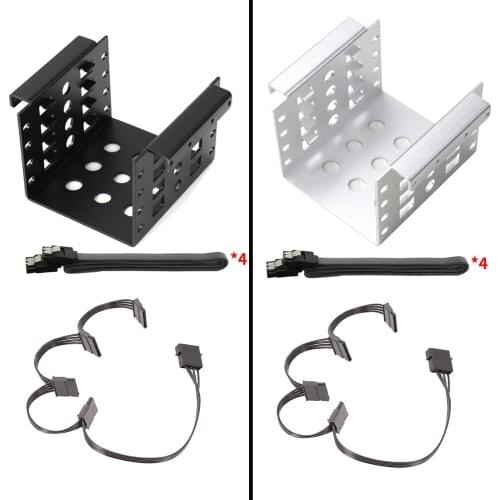 4-Bay 2.5" SSD HDD Hard Drive Caddy Bracket, Support SATA and IDE port, All mounting screws included