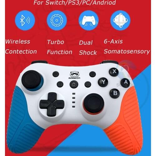 Hotsale 2 Color For Nintend Switch NS Bluetooth Wireless Controller Double Vibration Gaming Joystick Gamepads for PC Android PS3