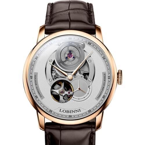 LOBINNI men wrist watch,mens automatic watches skeleton luxury brand man mechanical wristwatch waterproof clock dress timepiece