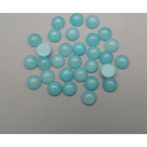 Fashion Natural Lake blue Stone 6MM 50Pcs/lot round cabochon Ring Necklace Earrings Jewelry accessories Free shipping no hole