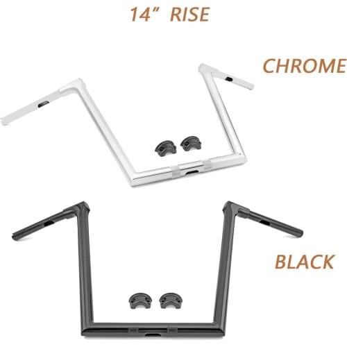 Motorcycle For Harley 2015-2021 Road Glide FLTR FLTRXS FLTRU Chrome Gloss Black 14" Rise Ape Monkey Bar Handlebar 1.25 Clamp