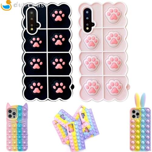 Relieve Stress Phone Case for Samsung Galaxy S20 S21 Ultra A12 A52 A72 A51 A20E A71 A50 S10 S9 Plus Soft Silicone Pop Toys Coque