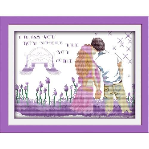 Lavender love cross stitch kit people 18ct 14ct 11ct count print canvas stitches embroidery DIY handmade needlework