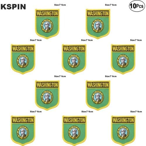 U.S.A Washington Flag Embroidery Patches Iron on Saw on Transfer patches Sewing Applications for Clothes in Home&Garden