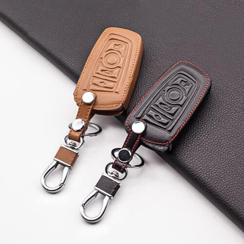 Newest carrying leather car remote key cover for BMW 520 525 f30 f10 F18 118i 320i 1 3 5 7 Series X3 X4 M3 M4 M5 car styling